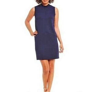 Cremieux Sleeveless Dress Sz Small Navy Blue Sheath New